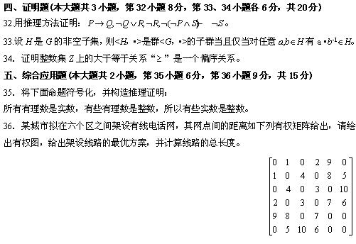 全国2010年4月高等教育自考离散数学试题